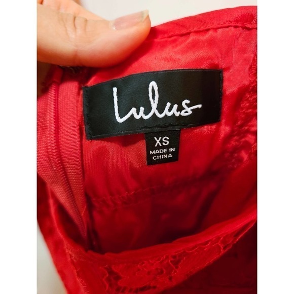 Lulus XS NWT Red Lace Spaghetti Straps contour dress. Sexy. Date Night. Party. - Picture 10 of 11